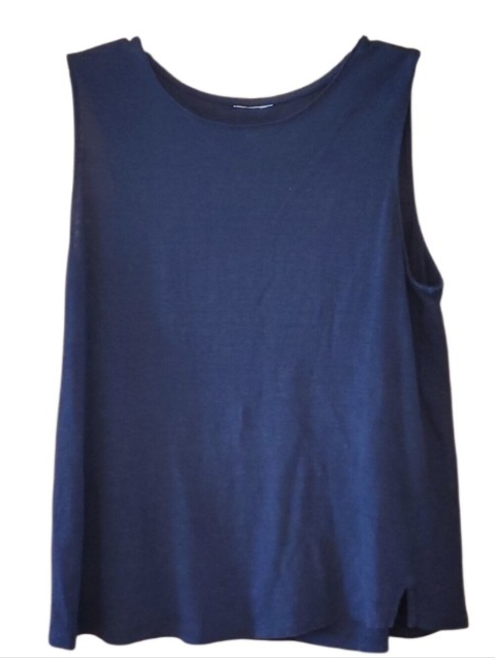 Sleeveless 100% Linen Navy Women's Tank Top